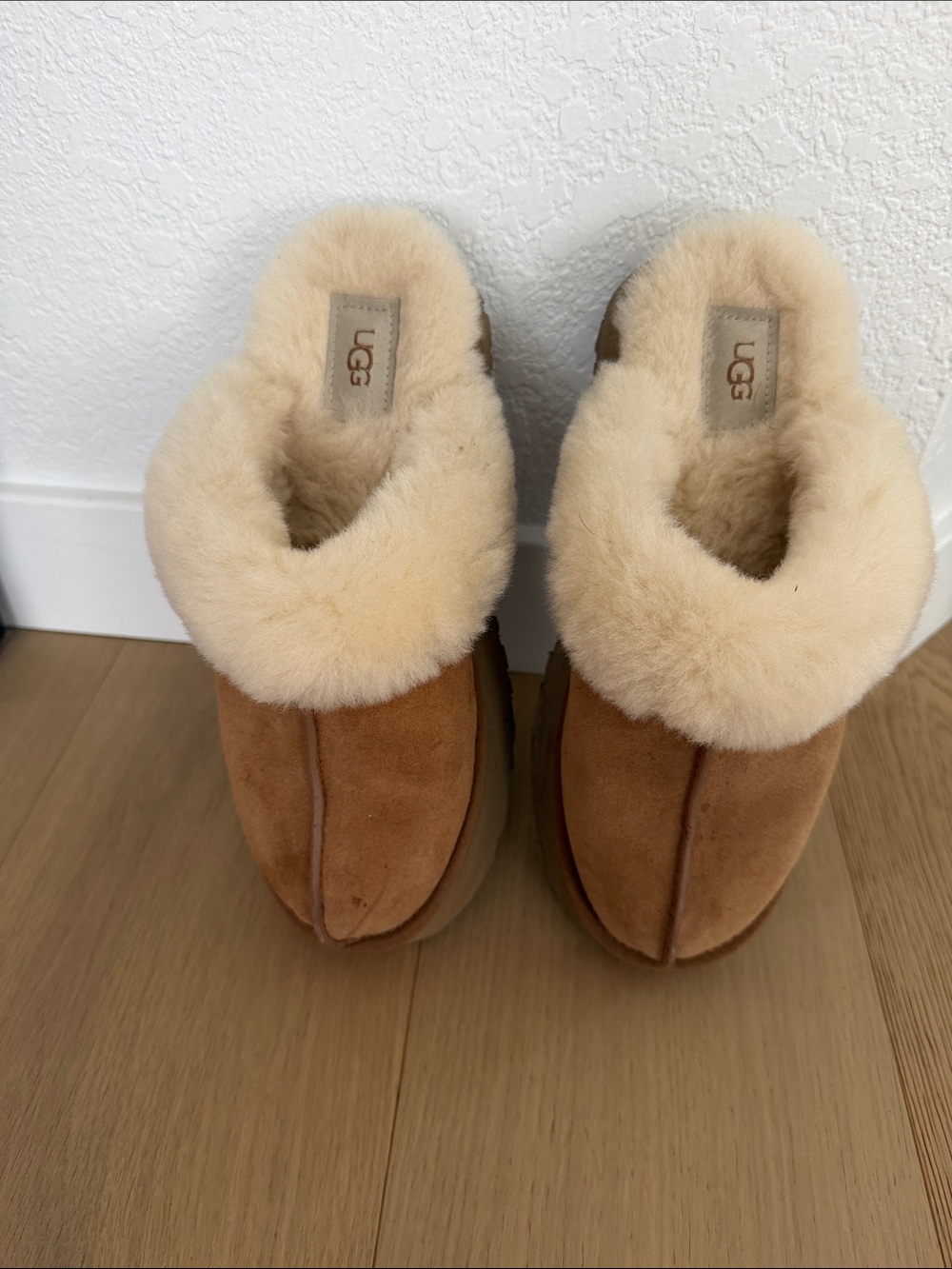 UGG Chestnut Suede Shearling-Lined Slip-On Clog